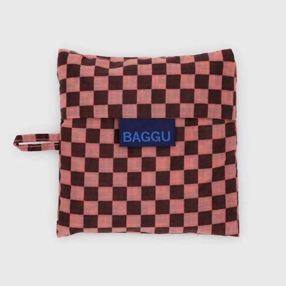 NWT Standard Baggu - Pink Brown Check - Picture 2 of 5